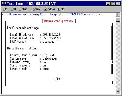 e-smith config screen 2