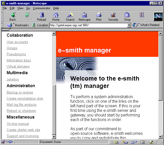e-smith manager 2