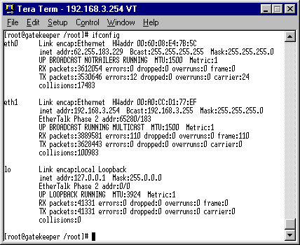 Output from ifconfig