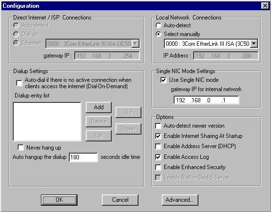 Sygate Network Configuration