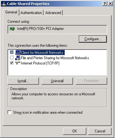 XP Pro Network Properties